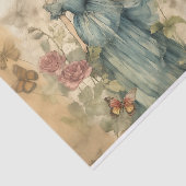 Viktorianische Lady & Butterfliegen Vintage Dekoup Seidenpapier (Ausschnitt)