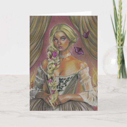 Viktorianische Lady Claudette Fantasy Art Grußkart Karte (Vorderseite)