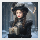 Viktorianische Lady Fensteraufkleber (Blatt)