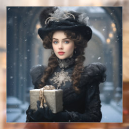 Viktorianische Lady Fensteraufkleber