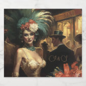 Viktorianische Lady & Florals in ihrem Haar Schaumweinetikett (Einzelnes Label)