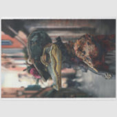 Viktorianische Lady Gator Decoupage Seidenpapier (Vorderseite)