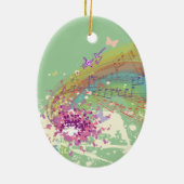 Viktorianische Lady GreenMusicColorSplash Oval Orn Keramikornament (Hinten)