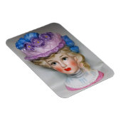 Viktorianische Lady Head Vase Pink & Lila Blumenha Magnet (Rechte Seite)