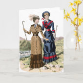 Viktorianische Lady Hikers Karte (Gelbe Blume)