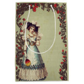 Viktorianische Lady im Rote Rose Garden mit Fan Mittlere Geschenktüte (Vorderseite)