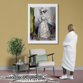 Viktorianische Lady in Floral Skirt - Elegant Vint Poster