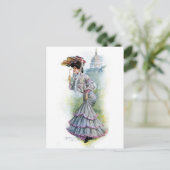 Viktorianische Lady in Lavendel Postkarte (Stehend Vorderseite)