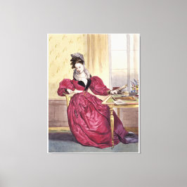Viktorianische Lady in Red - Elegante Vintage Kuns Leinwanddruck
