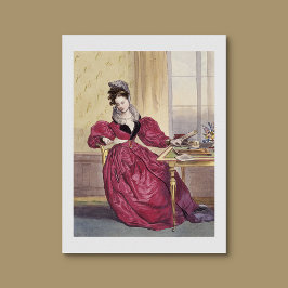 Viktorianische Lady in Red - Elegante Vintage Kuns Poster