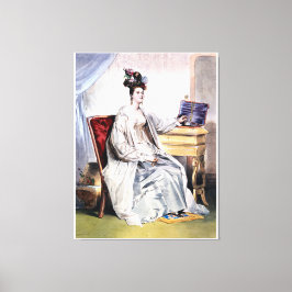 Viktorianische Lady mit Schmuckkasten - Elegant Vi Leinwanddruck