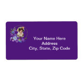 Viktorianische Lady Monogram Lila Labels (Vorne)