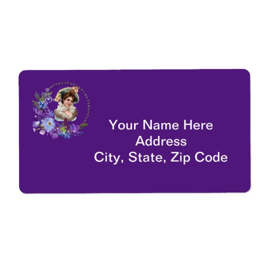 Viktorianische Lady Monogram Lila Labels (Vorne)