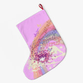 Viktorianische Lady Pink ColorSplash Weihnachts-St Großer Weihnachtsstrumpf (Rückseite (Hängend))