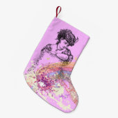 Viktorianische Lady Pink ColorSplash Weihnachts-St Kleiner Weihnachtsstrumpf (Vorderansicht (hängend))