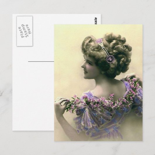 Viktorianische Lady Postkarte (Vorne/Hinten)