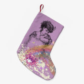 Viktorianische Lady PurpleColorSplashStrumpf zu We Kleiner Weihnachtsstrumpf (Vorderansicht (hängend))