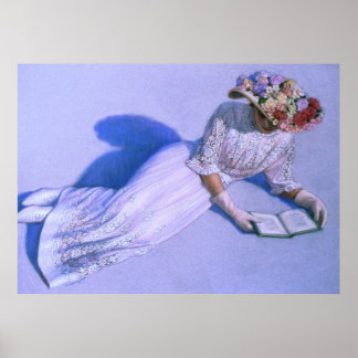 Viktorianische Lady Reading Elegante Dekoration