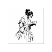 Viktorianische Lady Reading Gummistempel (Prägung)