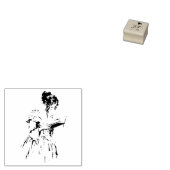 Viktorianische Lady Reading Gummistempel (Stempel)