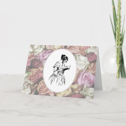 Viktorianische Lady Reading Karte (Vorderseite)