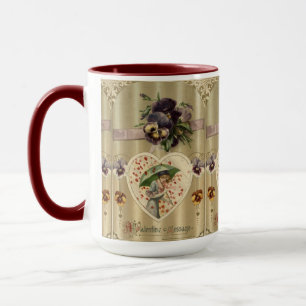 Viktorianische Lady Vintag Valentinstag Tasse