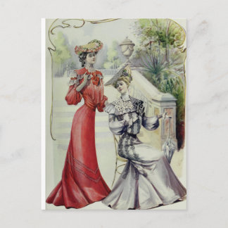 Viktorianische Lady - Vintage französische Mode -  Postkarte