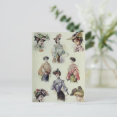 Viktorianische Lady - Vintage französische Mode - Postkarte (Stehend Vorderseite)