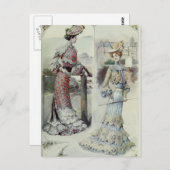 Viktorianische Lady - Vintage französische Mode - Postkarte (Vorne/Hinten)