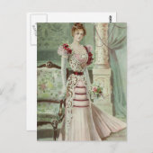 Viktorianische Lady-Vintage französische Mode - ro Postkarte (Vorne/Hinten)