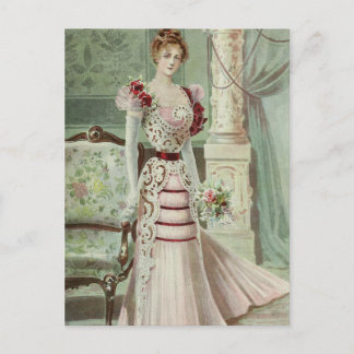 Viktorianische Lady-Vintage französische Mode - ro Postkarte