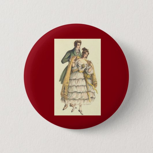 Viktorianische Lady Vintage Weihnachts Button Butt (Vorderseite)