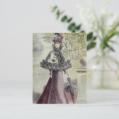 Viktorianische Lady - Vintages französisches Mode- Postkarte (Stehend Vorderseite)