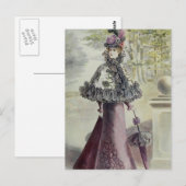 Viktorianische Lady - Vintages französisches Mode- Postkarte (Vorne/Hinten)