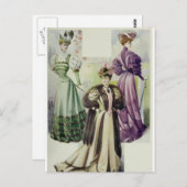 Viktorianische Lady - Vintages französisches Modeb Postkarte (Vorne/Hinten)