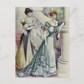 Viktorianische Lady - Vintages französisches Modeb Postkarte