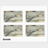 Viktorianische Lady - Vintages französisches Modeg Rechteckiger Aufkleber (Blatt)