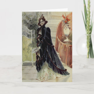 Viktorianische Lady - Vintages französisches Modes Feiertagskarte