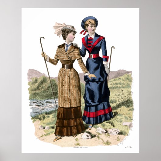 Viktorianische Lady Wikers - altmodisches Trekking Poster (Vorne)