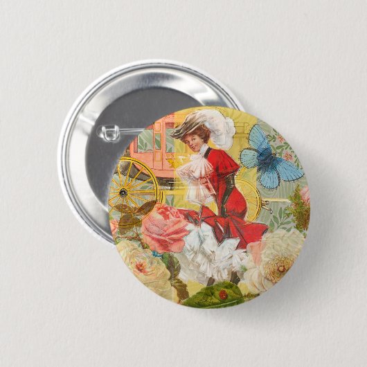 Viktorianische Lady Woman Fun Carriage Button (Vorne & Hinten)