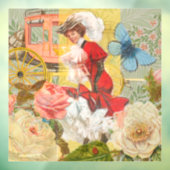 Viktorianische Lady Woman Fun Carriage Fensteraufkleber (Blatt 3)