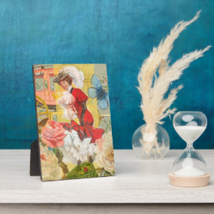 Viktorianische Lady Woman Fun Carriage Fotoplatte