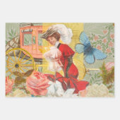 Viktorianische Lady Woman Fun Carriage Geschenkpapier Set (Vorderseite)