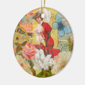 Viktorianische Lady Woman Fun Carriage Keramik Ornament (Links)