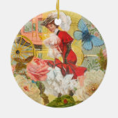 Viktorianische Lady Woman Fun Carriage Keramik Ornament (Hinten)