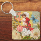 Viktorianische Lady Woman Fun Carriage Schlüsselanhänger (Vorderseite)