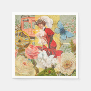 Viktorianische Lady Woman Fun Carriage Serviette