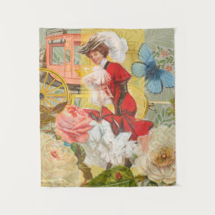 Viktorianische Lady Woman Fun Carriage Wandteppich