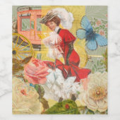 Viktorianische Lady Woman Fun Carriage Weinetikett (Einzelnes Label)