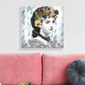 Viktorianische Lady Woman Stiefmütterchen auf Band Leinwanddruck (Insitu (Wohnzimmer))